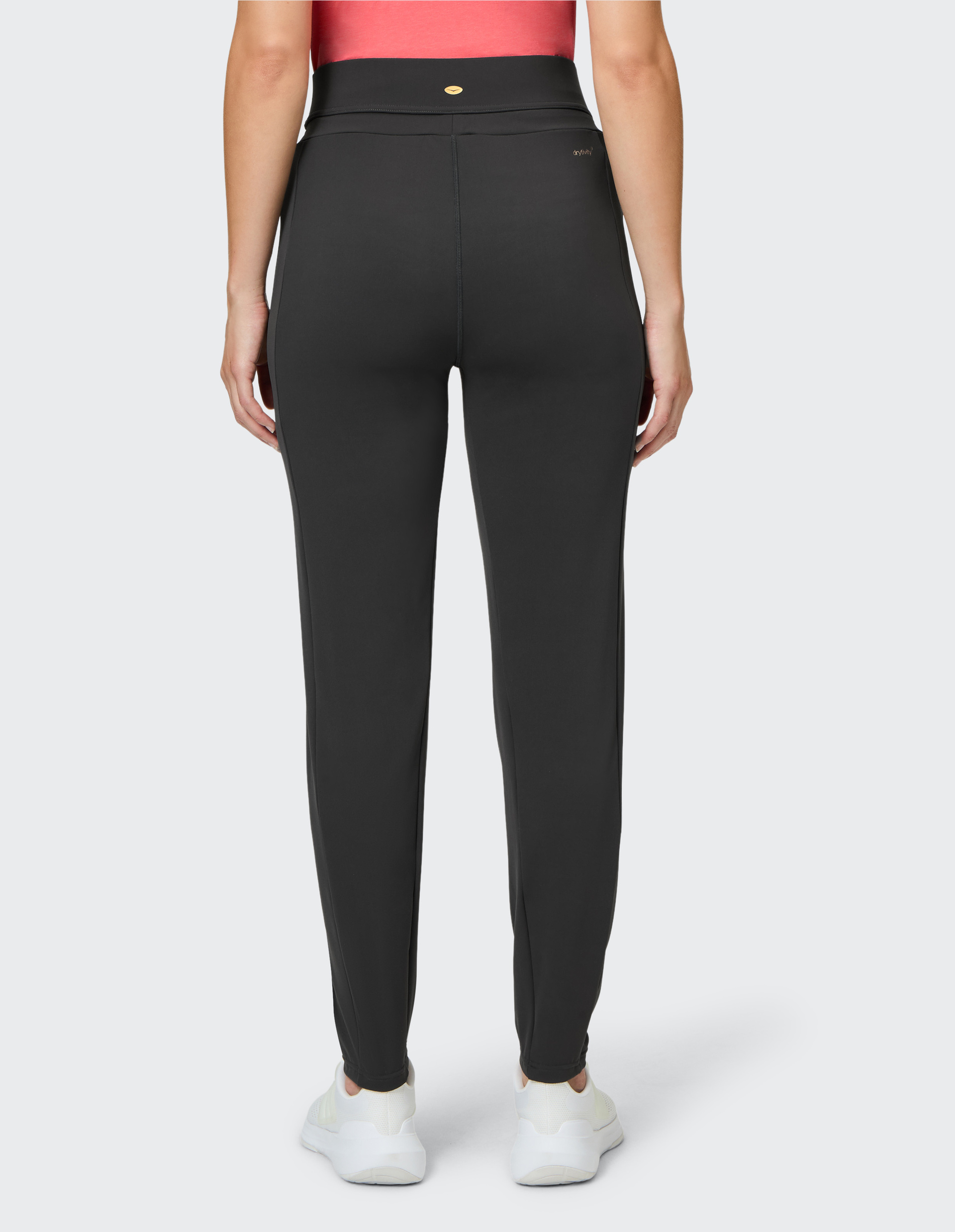 Schwarze Jogginghose mit schmaler Passform, elastischem Bund und Kordelzug, ideal für Sport und Freizeit.